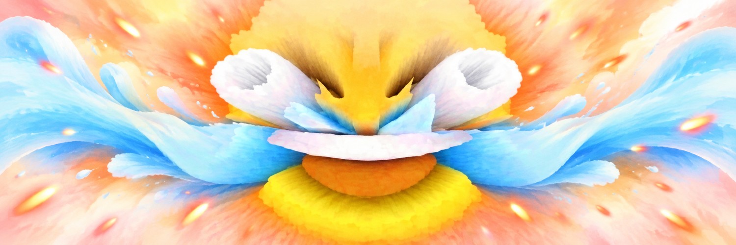 EMBERLMAO surrounded by blue tears and glowing embers